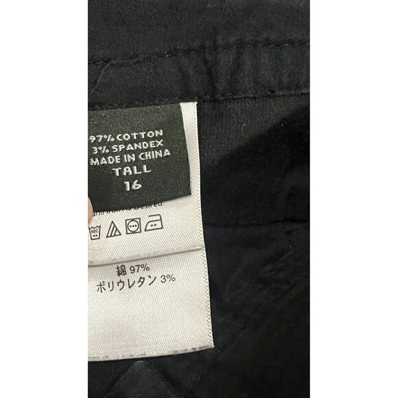 Eddie Bauer Pants Women’s 16 Tall 37x34 Velvet Black Stretch Soft Office Goth - Picture 5 of 10